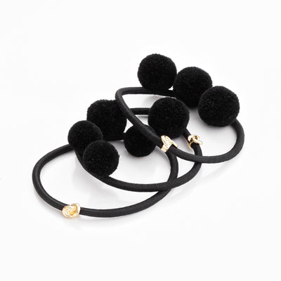 How to get the look - Hair Tie PomPom Ibiza - Black - 3-Pack