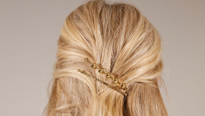 How to get the look - Hairslider 5 Knots & Plain - Gold